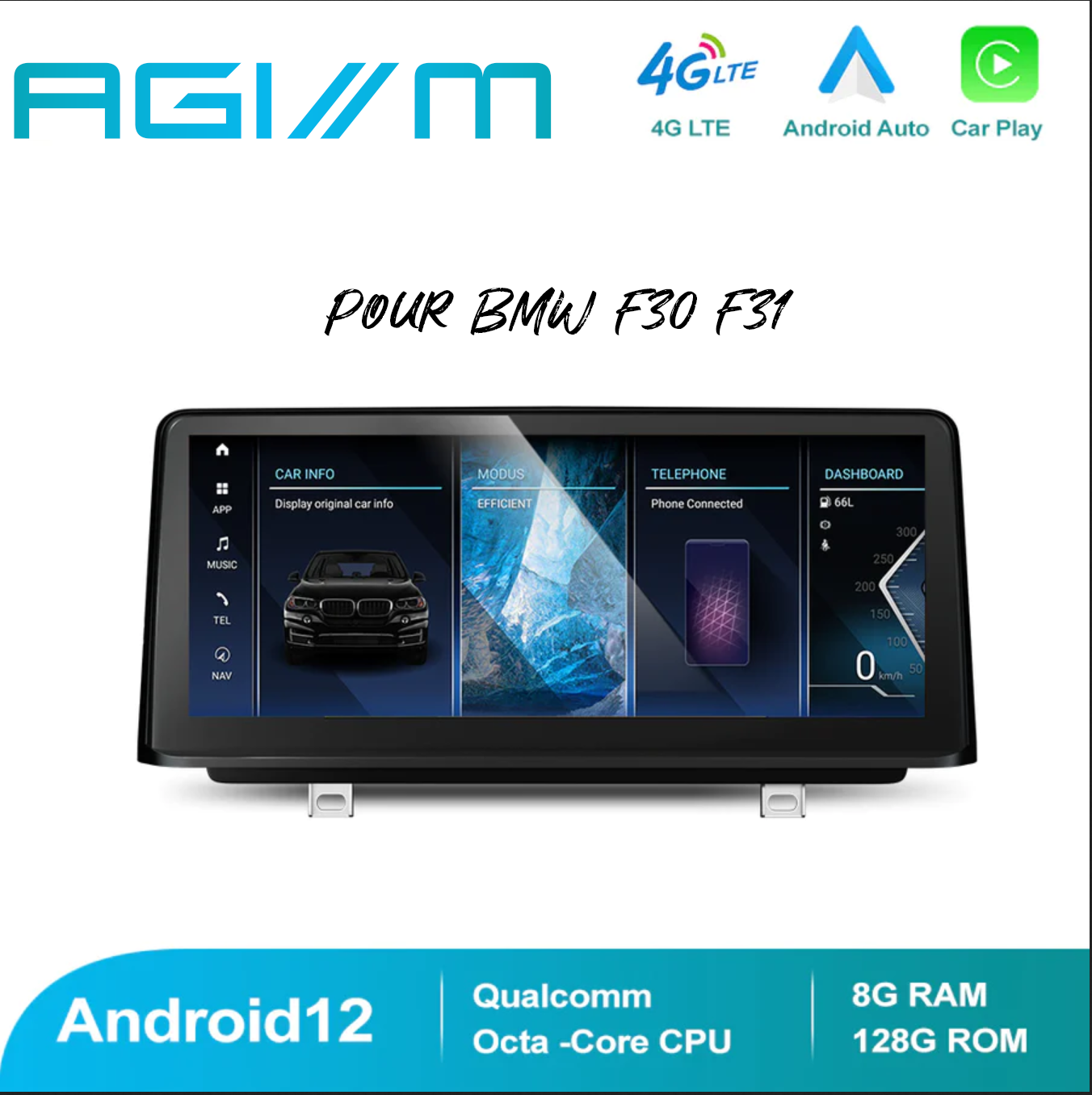  AGIMCODING | Ecran Android 12.0 (NBT F3x) 8 cores