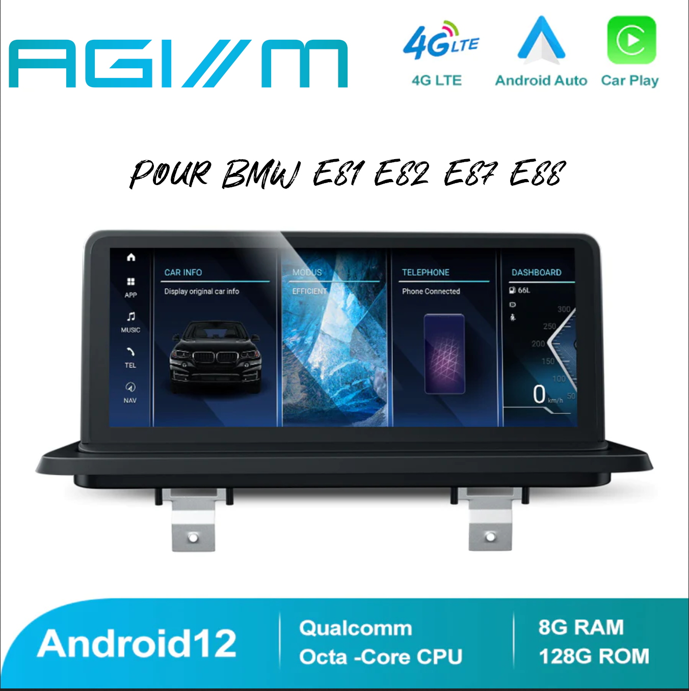  AGIMCODING | Ecran Android 12 (E8x) CIC